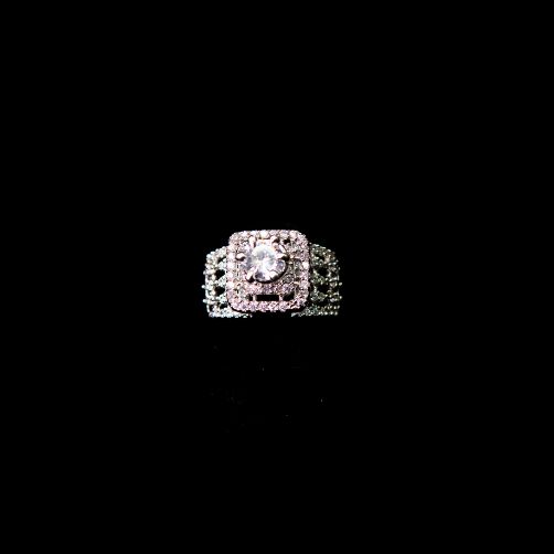 Royal Square Halo Statement Ring – Latest Ring Design for Women
